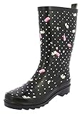 Beck Damen Blumenregen Gummistiefel, Schwarz, 39 EU