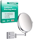 hansgrohe Addstoris - Kosmetikspiegel, Schminkspiegel, Rasierspiegel mit 3-fach...