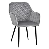 Duhome Esszimmerstuhl Wohnzimmerstuhl Sitzfläche aus Samt Küchenstuhl mit...