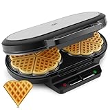 YASHE SW-2122M Waffeleisen Herzform Doppelt, 10 Klassische Herzförmige Waffeln...