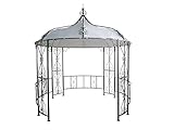 DEGAMO Luxus Pavillon Gartenpavillon Burma 300cm rund, Stahlgestell grau...