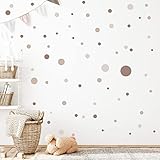WANDKIND Kreise Set 120 Stück Wandtattoo für Babyzimmer V283 Aufkleber Sticker...