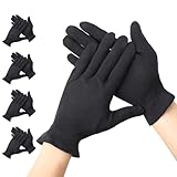 Segbeauty Baumwollhandschuhe Neurodermitis, 4 Paar Baumwollhandschuhe Schwarz,...