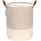 Sea Team Streifenmuster Wäschekorb Canvas Stoff Wäschekorb Faltbarer...