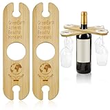 mobumeia 2 Stück Weinglashalter Holz, Bambus Weinregal für 4 Gläser,...