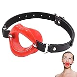 YUZHO Roter Knebel Mund Silikon Mundknebel Lippentrenner Falscher Mund Flirt...