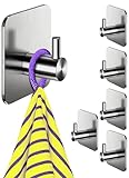 4happy Handtuchhalter ohne Bohren, 6 Stück - Handtuchhaken Bad Edelstahl...