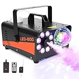 GuKKK Nebelmaschine Rauchmaschine Smoke Machine 13 Farben RGB Lichteffekt, 600W...
