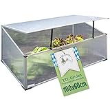 TTL Garden Frühbeet Aufsatz 100x60x40cm Alu & Polycarbonat - Hochbeet Kasten...