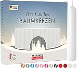 BRUBAKER 20er Pack Baumkerzen Wachs - Weihnachtskerzen Pyramidenkerzen...