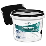 Superbau Dachfarbe Schwarz 4kg, Sockelfarbe WASSERDICHT, Fassadenfarbe für...