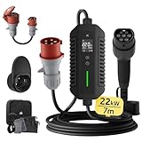 dé Mobile Wallbox/Ladestation 22kW [3-phasig|7m|6-32A] mit stromzähler,...