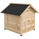 PawHut Entenstall aus Holz Entenhaus mit Kippdach Geflügelstall mit Doppeltür,...