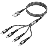 RAVIAD Multi USB Kabel, 4 in 1 Multi Ladekabel Schnell Mehrfach Ladekabel...