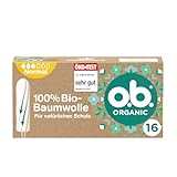 o.b. Organic Normal (16 Stück), Tampons aus 100% Bio Baumwolle mit...