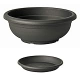 Euro3plast Olimpo Blumenschale mit Untersetzer in rund 20, 25, 30, 35, 40, 45,...