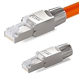 HB-DIGITAL 2x CAT 7 RJ45 Stecker Netzwerkstecker für starre LAN Kabel...