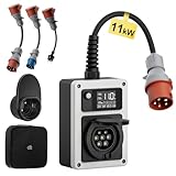 dé Mobile Wallbox 11kW 16A EV Charger 11kW Ladestation mit Traveller Adapter...
