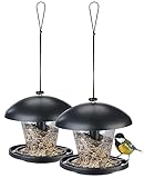 Royal Gardineer Vogelhaus zum Aufhängen: 2er-Set wetterfeste Vogelfutterhäuser...