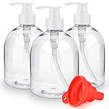 3PCS Plastik Seifenspender, 500ml Leere Pumpflasche Nachfüllbare...