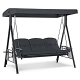 M MCombo 3-Sitzer Hollywoodschaukel mit Liegefunktion, Verstellbarem Sonnendach...