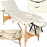 tectake® Mobile Massageliege 3 Zonen, höhenverstellbar, klappbar, Zubehör...