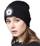 OKKLE Mütze mit LED Licht,Wiederaufladbare USB,mit Licht Extrem Heller 4 LED...