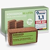 Humuserde I Kokoserde für Pflanzen 10 x 650g - 90L Kokoserde I Erde aus...
