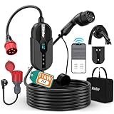 AIMILER Wallbox 11kW mit App, 400V (8-16A) 3 phasig 7,6M Mobile Ladestation CEE...