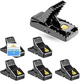 4X Rattenfalle & Mausefalle Schlagfalle - Extra leichte Bedienung & Einfacher...