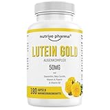 Lutein 50mg mit Zeaxanthin, Beta Carotin, Vitamin A & B2, Piperin | 180 Kapseln...