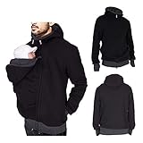 DNJKH Känguru Hoodie Multifunktions Männer Fleece Sweatshirt Hoodie Jacke...