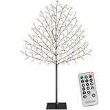 Monzana® Kirschblütenbaum 180 cm 200 LED Warmweiß Außen Innen Timer...