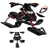 Laneetal Lenkschlitten für Kinder, Schlitten mit Fußbremsen, Bob...