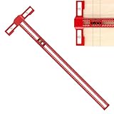 60cm T Vierkant Lineal, verstellbares Gleitendes Bohrer Positionierungslineal...