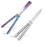 Dfuqanb 2 Stück Butterfly Trainer, Rainbow Butterfly Messer, Balisong...