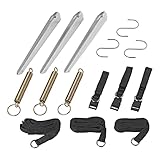 ProPlus Abspannset für Vorzelt 3X 5,10 cm inkl. 3 Zugfedern, 3 Zeltheringe und...