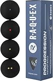Raquex Progression Squashbälle – Tube mit 4 gemischten Bällen – 4...