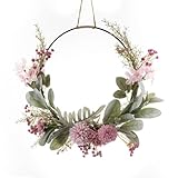 Türkranz Kranz Deko, 41cm Türkranz Frühling,Künstliche Blumen Orchidee...