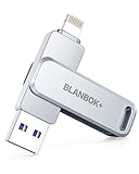 BLANBOK+ Apple MFi-zertifizierter USB Stick 128G für iPhone, Externer iPhone...