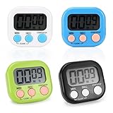Farerkass 4 StüCk Eieruhr Digital Kurzzeitwecker Digital Stoppuhr Kinder Mit Klappbarem StäNder Und Display KüChentimer Geeignet FüR KüChe, Sport Und Studium Kurzzeitwecker KüChe