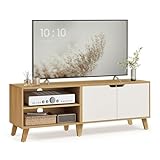 VASAGLE TV-Schrank, Fernsehtisch mit 2 Türen, 140 cm lang, TV-Regal für...