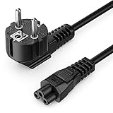 deleyCON 1m Netzkabel Stromkabel Schutzkontakt Stecker Typ F (CEE 7/4) 90°...