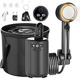 Camping Dusche Tragbare, [8000mAh] Akku Campingdusche mit Pumpe und Duscheimer,...
