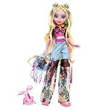 Monster High Lagoona Blue Puppe in Mesh-T-Shirt und Cargohose mit Haustierfisch...