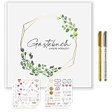 CAVOADO Gästebuch Hochzeit mit Gratis Sticker + Metallic Stifte 120 Seiten...