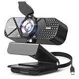 TRAUSI 1080P HD Webcam mit Mikrofon, Geräuschunterdrückung, Privatsphäre,...