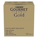 Nestle PURINA Gourmet Gold Saftig feine Streifen Katzenfutter nass, Sorten Mix,...