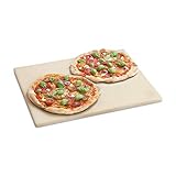 BURNHARD Cordierit-Pizzastein – 45 x 35 x 1,5 cm – rechteckig für Grill &...