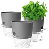 Zouway Blumentopf für 3 Stück - Kräutertopf Selbstbewässernd für Küche...
